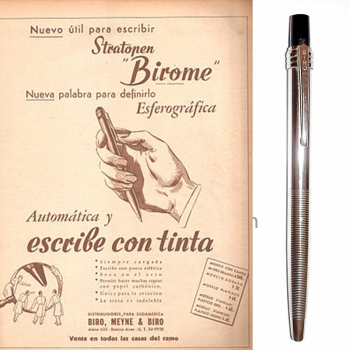 Phát minh bút bi “Birome” do László Bíró năm 1938 tại Argentina.